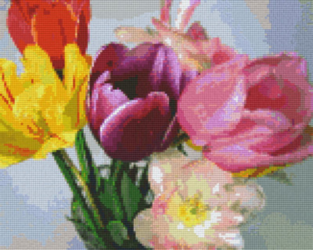 Tulips Nine [9] Baseplates PixelHobby Mini- mosaic Art Kit image 0